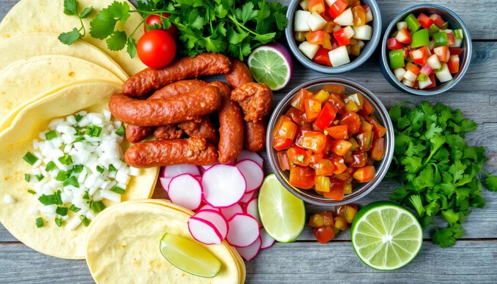 ingredients for chorizo tacos